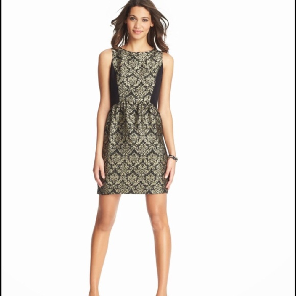NWT LOFT Black Golden Dress